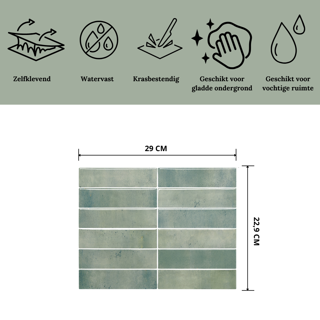 Plaktegel Earthy green langwerpig 1mm