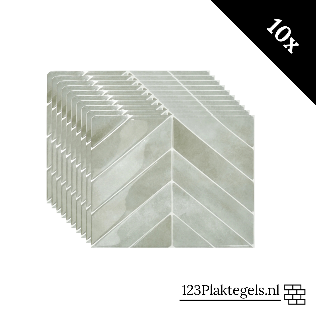 Plaktegel Fresh green chevron 1mm