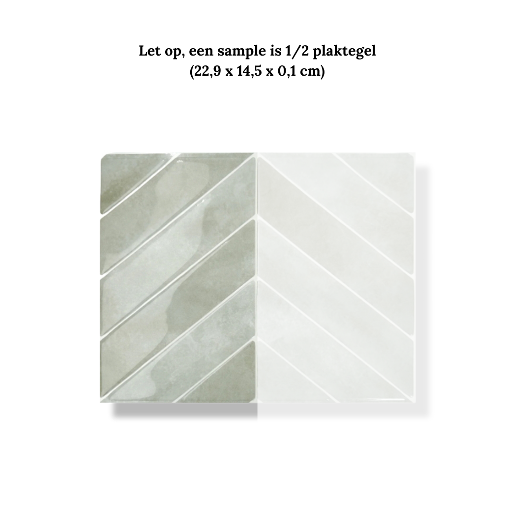 Plaktegel Fresh green chevron 1mm
