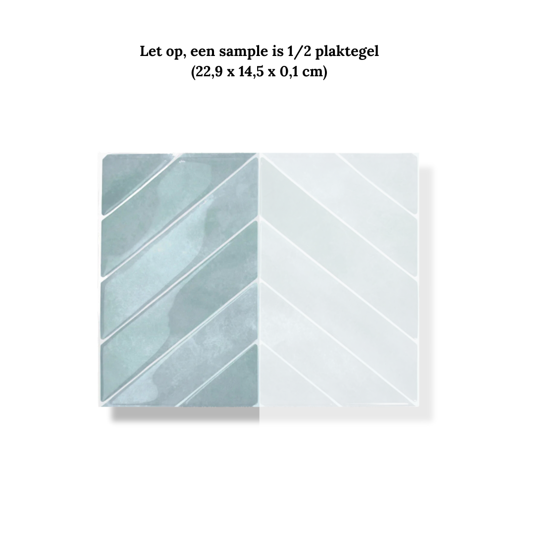 Plaktegels Ice blue chevron 1mm