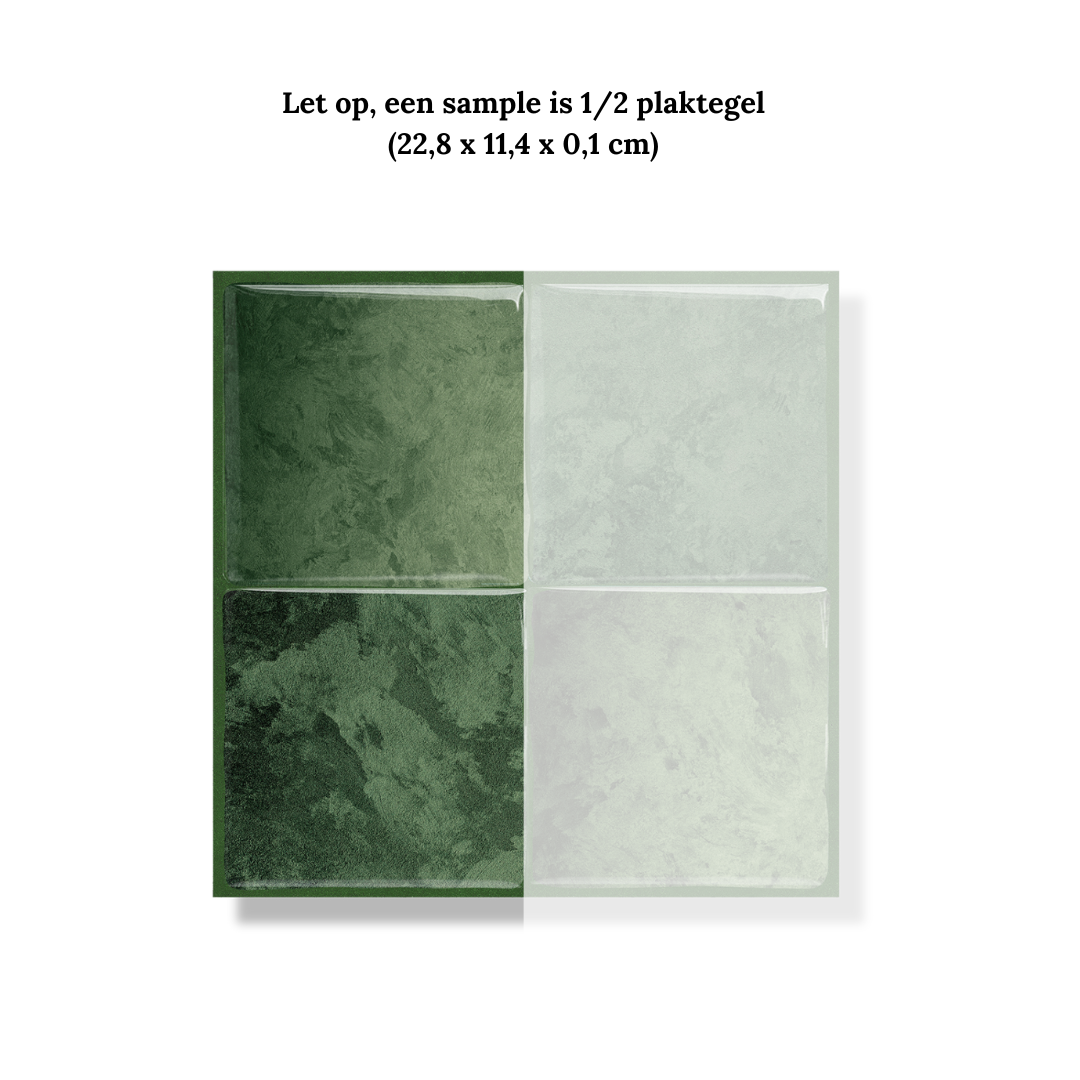 Plaktegels Mossy green vierkant 1mm