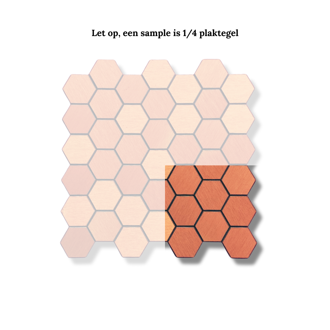Mozaïek plaktegel geborsteld bronze hexagon