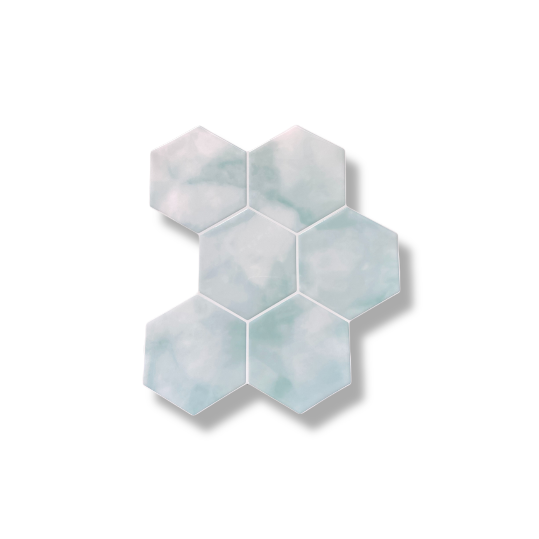 Plaktegels Hexalux Bleu bébé op een witte achtergrond