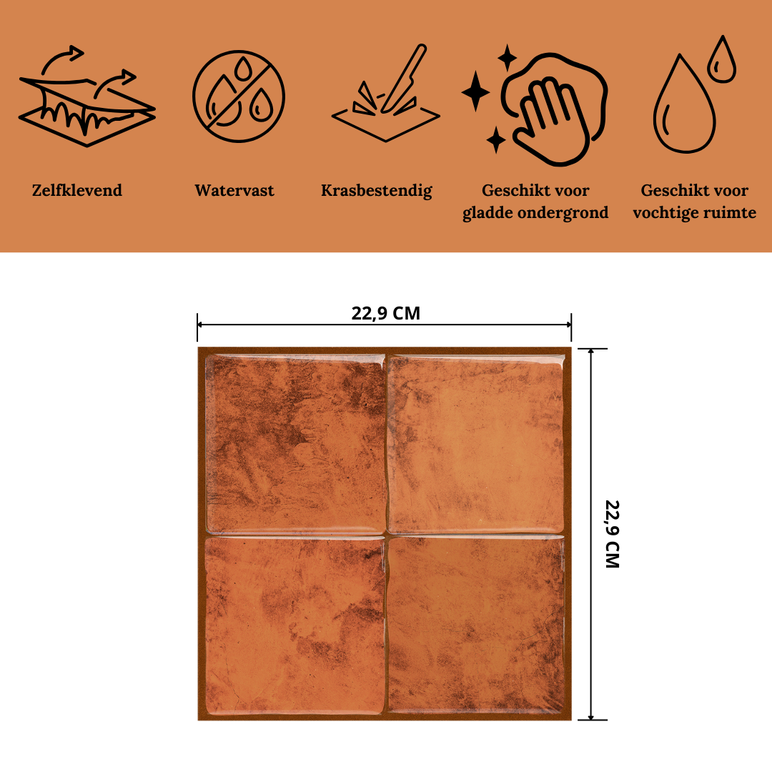 Plaktegel Sweet cognac vierkant 1mm