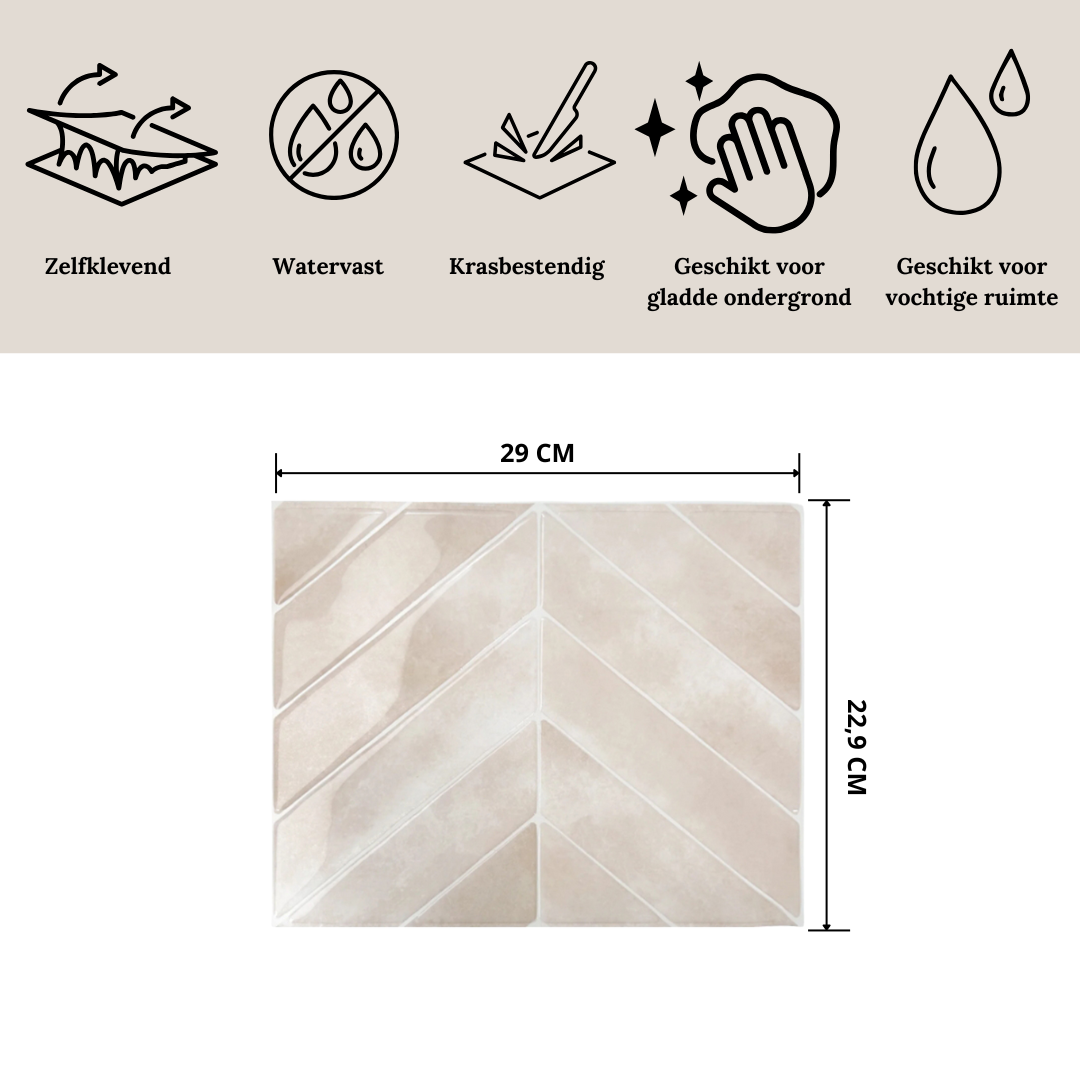 Plaktegel Rose glow chevron 1mm