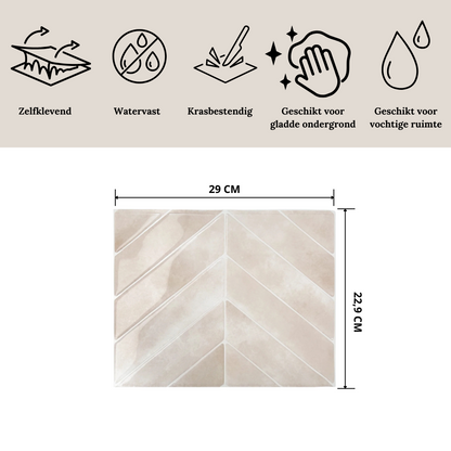 Plaktegel Rose glow chevron 1mm