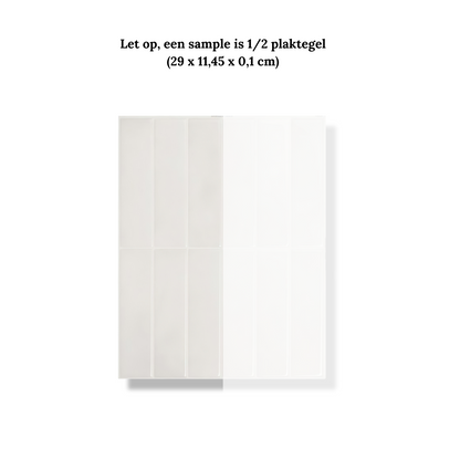 Basic white oblong adhesive tile 1mm