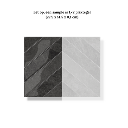 Plaktegel Black mist chevron 1mm