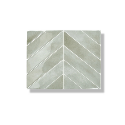 Plaktegel Fresh green chevron 1mm