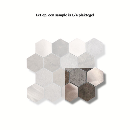 Mosaic tile brown gold hexagon large