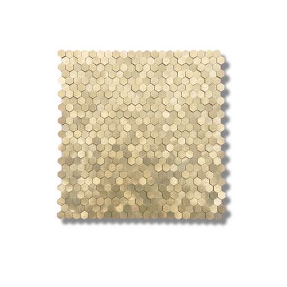 Mozaïek plaktegel geborsteld goud 3d hexagon