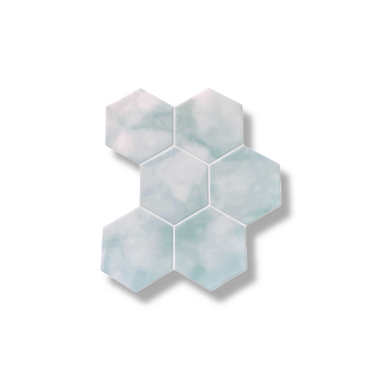 Plaktegels Hexalux Bleu bébé op een witte achtergrond